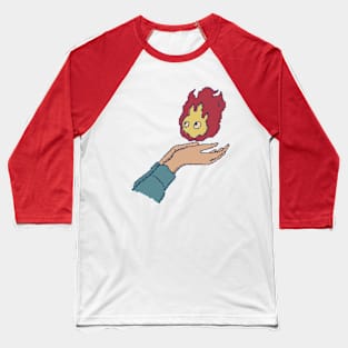 Hands Holding Fire Baseball T-Shirt